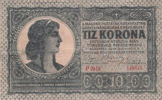Ungarn p41 10 Korona 1919
